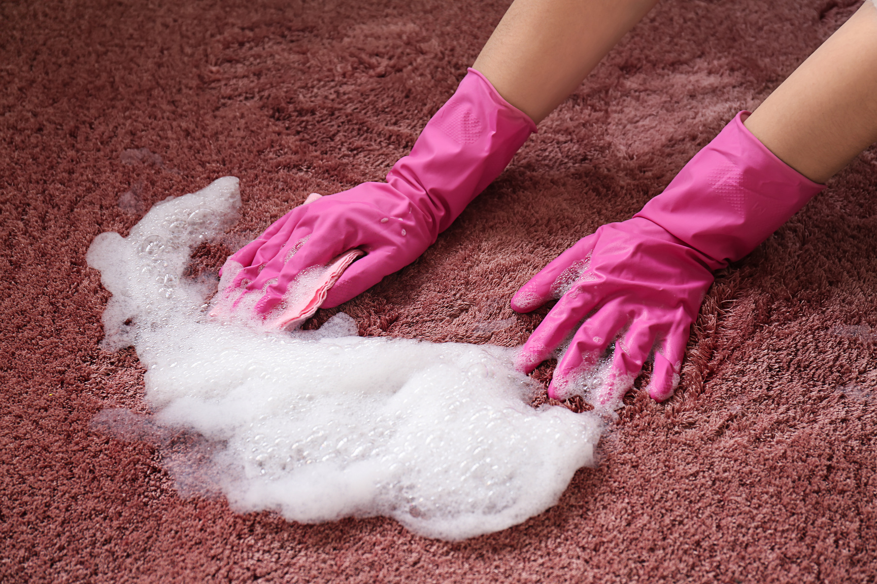 Woman Cleaning Carpet