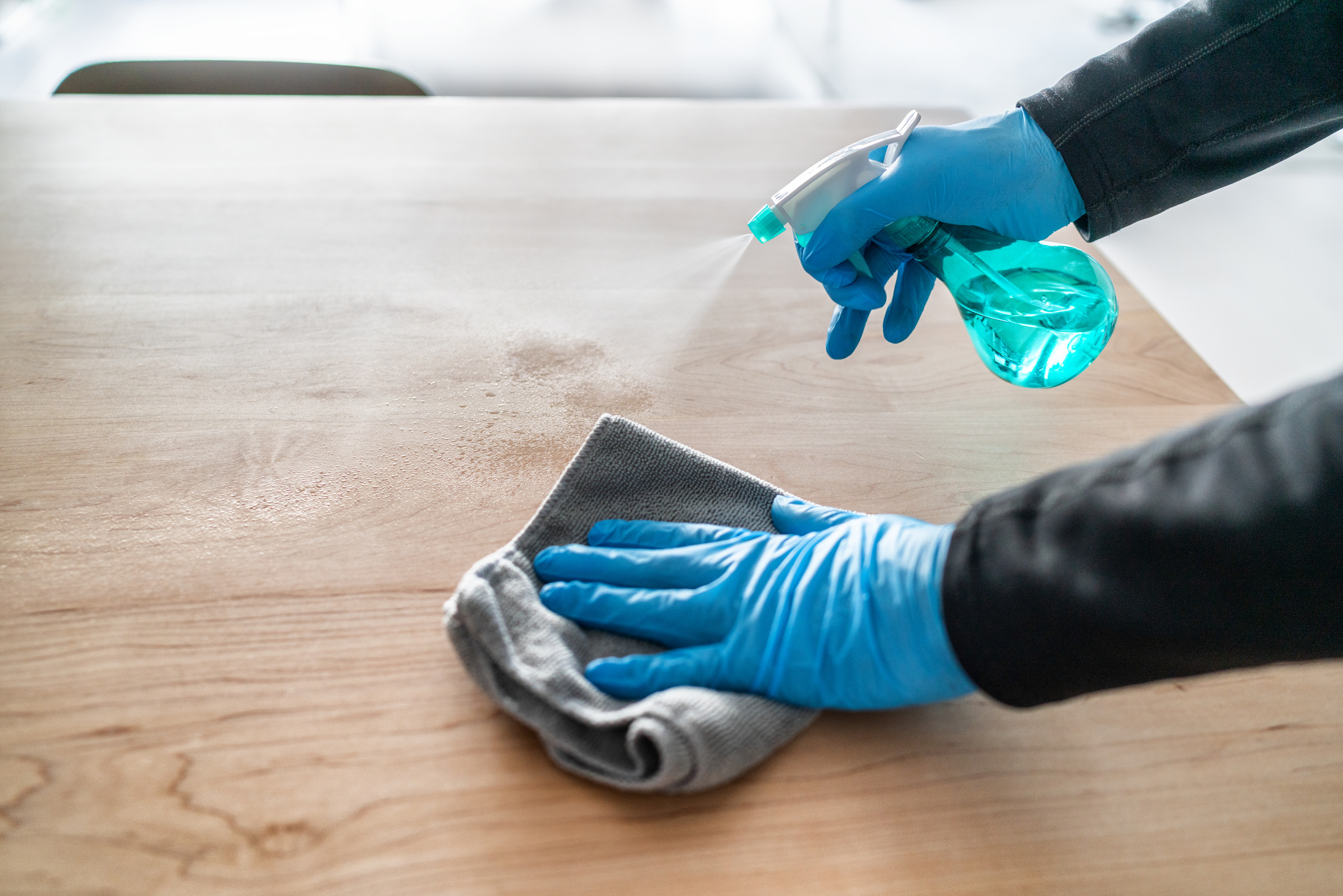 Hands in Gloves Sanitizing Table 